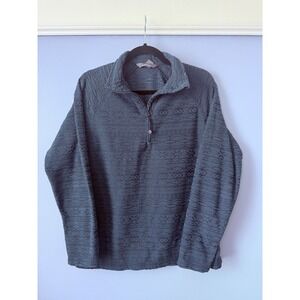 EDDIE BAUER Women's Fleece QUARTER ZIP Long Sleeve Pullover Blue‎ Size M